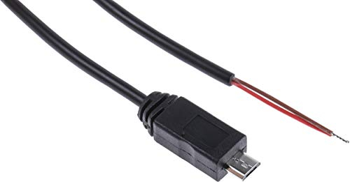 RS PRO USB-Kabel, Micro-USB B/offenes Ende, 1.8m Schwarz