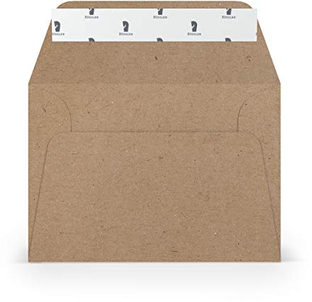 PAPERADO 75 Briefumschläge DIN C6 Haftklebung Kraftpapier - 100 g/m² Kuvert ohne Fenster 11,4 x 16,2 cm - Umschläge mit breiter Verschlussklappe