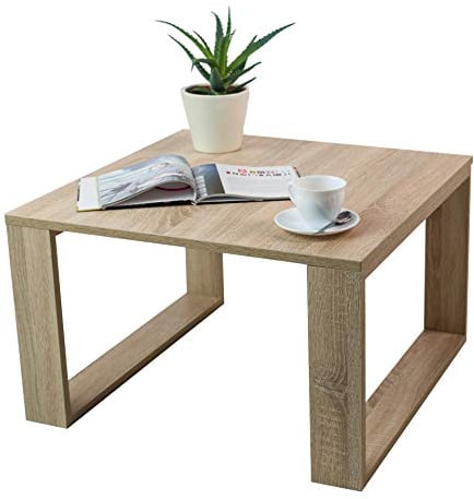 Mex-System Couchtisch Klein Clif - Wohnzimmertisch - Beistelltisch 65x65x40cm - Couchtisch Quadratisch Ideal für Wohnzimmer, Zimmer und Büro - Smart Living Wohnzimmertisch Modern (Sonoma Eiche)