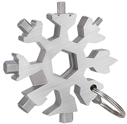 Snowflake Multitool,18-in-1 Stainless Steel Snowflake-Tool Includes Snow Bottle Opener/Flat Phillips Screwdriver Kit,EDC Snowflake Tool Durable and Portable to Take