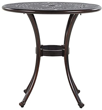 Gartentisch Dunkelbraun Aluminium ⌀ 65 cm runde Form Retro Bovino