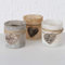 mucHome 3er-Set Windlicht Sedun H:8cm Glas Lackiert 3-Fach Sort. Deko Indoor Teelicht Teelichthalter