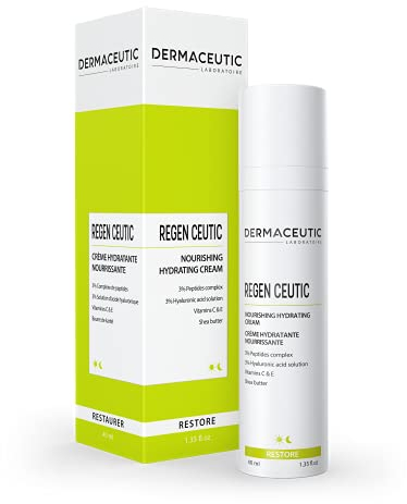 Dermaceutic Regen Ceutic - Regenerierende Creme für empfindliche und feuchtigkeitsarme Haut - Reparierende Creme mit Hyaluronsäure, Peptiden, Vitamin C/E und Sheabutter - 40 ml