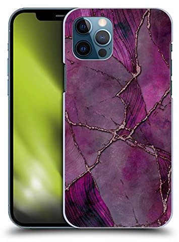 Head Case Designs Offizielle Zugelassen LebensArt Violett Mineralischer Marmor Harte Rueckseiten Handyhülle Hülle Huelle kompatibel mit Apple iPhone 12 / iPhone 12 Pro