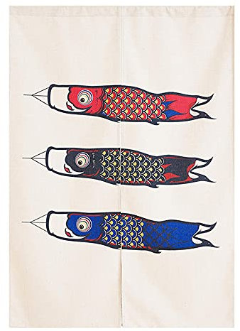 Master_GGGGG Rideaux Japonais Rideau Voilage Fenêtre Noren Rideau Fenêtre Tenture Tapisserie Décoration Banderole Carpe 150 cm X 75 cm