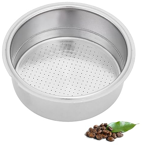 Filtro Caffè In Acciaio Inossidabile, Cestello Filtro Pressurizzato a Doppio Strato da 51 Mm Cestello Filtro Espresso per Macchina da Caffè Portafilter(Doppia Coppa)