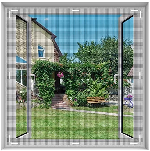 Homealexa Zanzariera Universale Finestre con Innovativo Attacco Magnetico, Dimensioni di Taglio 150 x 150 cm Zanzariera per Finestra Fai-da-Te Zanzariera per Polline di Insetti Zanzariera