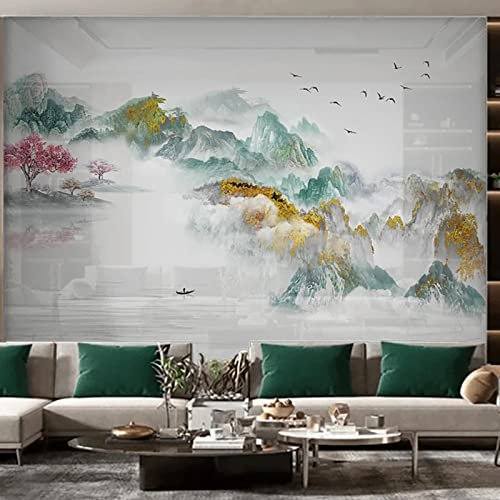 YABAOST Papier Peint Photo 3D Optique 200X100Cm Trompe L Oeil | Déco Mural Tableaux Muraux Photo Montagnes Couleur Paysage Mural Décor Motif Poster Géant Stickers Muraux Optique Fond Effet