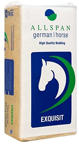 ALLSPAN 19kg Einstreu German Horse Exquisit 500l | Ideal bei Huferkrankungen und Atemwegserkrankungen | Hohe saugfähigkeit staubarm hygienisch