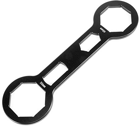 Gabelkappenschlüssel, Installaer Repair Wrench Spanner Tool Fahrradschlüssel Fahrrad Vordergabel Reparatur Werkzeug für Motorradwartung Demontage Installation Frontstoßdämpfer-Entferner[Schwarz]
