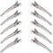 Haarspangen, 10 Stück Alligator Haarspangen, Metall Haarklammer, DIY Haarklammer, Flache Haarspangen, Metall Haarclips, für DIY Haar-Accessoires Zubehör (Silber)