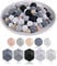 Hagsnec 100Pcs Round and Hexagon Silicone Beads, Silicone Beads Bulk Making Kit for Keychain Jewelry Making