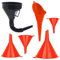 guangyuan 6Pcs Universal Funnel Set Plastic Funnel Gasoline Engine Funnel Long Mouth Funnel for Car Motorcycles/Mini Filling Funnel for Kitchen or Workshop - Oil Funnel, Black mini