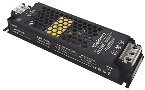 LED Trafo 24V 100W 4.2A IP20 LED Transformator AC 220V auf DC 24 Volt Konstante Spannung Schlankes Netzteil für LED-Streifen und LED-Innenleuchten