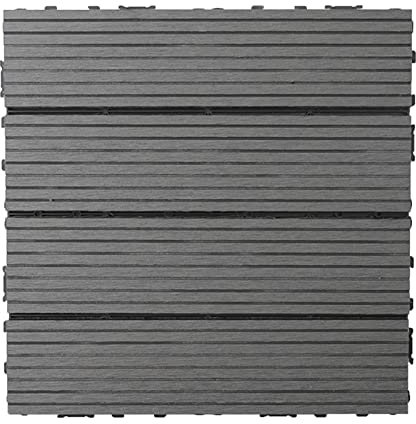 Ineinandergreifende Terrassenfliesen 30x30cm Kunststoff-Bodenbelag für den Außenbereich, wasserdicht Terrassenpflaster für Pool, Dusche, Badezimmer, Terrasse, Balkon, Garage,24 pcs
