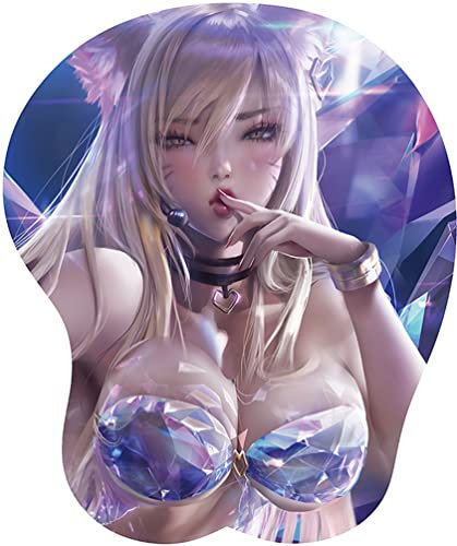 Tapis de Souris de Silicone de Personnage de Dessin Animé, Mémoire de Coton Souris Clavier 3D Main Bol Stand Épaissir, Tapis de Souris Stéréoscopique