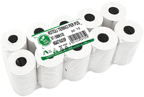 10 EC Thermal Paper Rolls 57mm x 16M x 12mm - EC Cash Register Rolls - ATM Receipts Rolls for Pos Terminal and Electronic Payment (57 x35 x12)