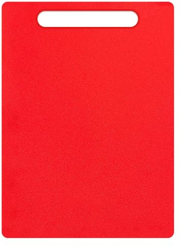 AEX Large Rectangle Plastic Chopping Board for Fruits, Vegetables - BPA Free, Red