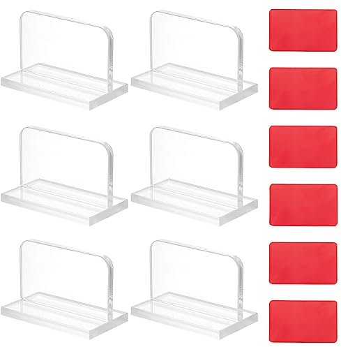 OLYCRAFT 6Pcs Clear Acrylic Pulls Handles Aquarium Cover Handle with Adhesive Sticker Transparent Fish Tank Lid Handle Rectangle Aquarium Lid Handles for Aquarium Fish Tank Lid Handle Replacement…