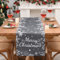 Yugarlibi Frohe Weihnachten Tischläufer Grau, Schneeflocke Wasserdicht Tischläufer, Moderne Leinen Look Rentier Zeder Waschbar Tisch Läufer für Winter Esstisch Küche Urlaub 35x183cm