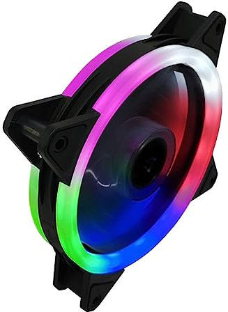 Gatuida Rgb Fan for Computer Cool Led Cpu Cooling Cooler Double Aperture Computer Accessories for Home Desk Use