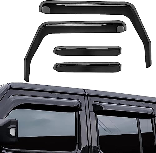 UNCRON Auto Seitenfenster Windabweiser für Jeep Wrangler JK JKU 2007-2017 4 Porte,Seitenscheiben Windabweiser Regen Abweisend Regenschutz Zubehör