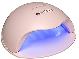 Pink Gellac Lampe UV Ongles Gel Premium Rose - Lampe LED Ongle avec Minuterie Automatique et Fond Amovible - Machine UV LED pour Ongles avec Intervalles de Temps - pour Qualité Salon