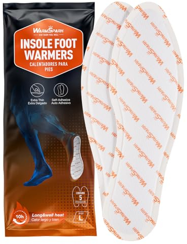 WarmSpark Foot Warmer - Insole Feet Warmers 5 or 30 Pairs - 10 Hours Warm Feet (30, S (5.5-7))