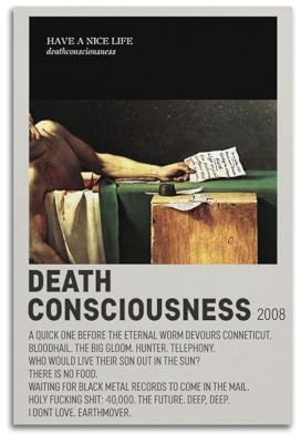 klouds Poster mit Aufschrift Have A Nice Life, Deathconsciousness, dekoratives Gemälde, Leinwand, Schlafzimmer, Kunst, Wohnzimmer, Dekoration, modern, ästhetisch, 30 x 45 cm, ungerahmt