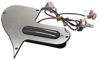 Toyvian Pickguard, Control for Mandolin Guitar and Tone Suitable Knobs 3-layer Silver Assembly Set with High-output Single Coil Pickups Copper Material, Volume