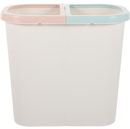 Amosfun Poubelle de tri de cuisine, poubelle de cuisine, poubelle à double bin, poubelle avec 2 compartiments, poubelle de table, corbeille à papier, boîte de rangement, décoration de bureau, boîte en