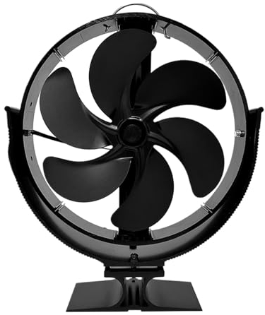 Wärmezirkulierender Ventilator, nicht elektrischer Ofenventilator mit Schutzhülle, langlebiger thermoelektrischer Holzheizungsventilator, 360 Grad drehbar, Holzofen, rostbeständige Pelletöfen für