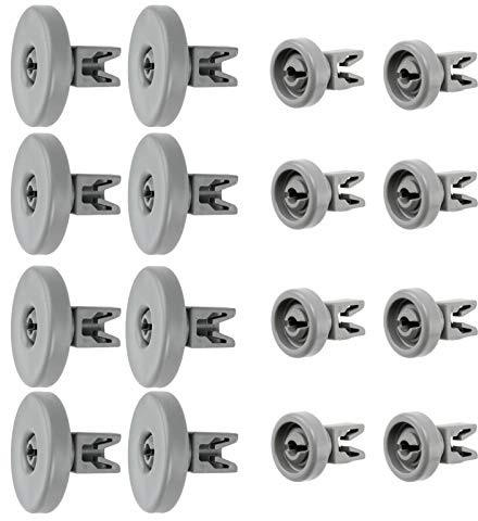Spülmaschinen-Rollen Set für Oberkorb & Unterkorb - Universal Korbrollen für Viele Spülmaschinen Geschirrspüler wie AEG Favorit, Privileg, Zanussi, Zanker, Juno Ersatzteile Zubehö (16 stück)