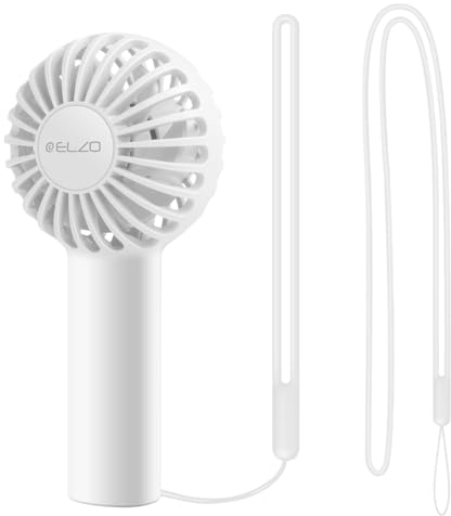 ELZO Mini Handheld Fan, 3000mAh Powerful Portable Fan, Small Personal Fan with 3 Speeds, Lightweight USB Rechargeable Fan for Eyelash Makeup Travel Trip Beach Indoor Outdoor Kids Girls Women
