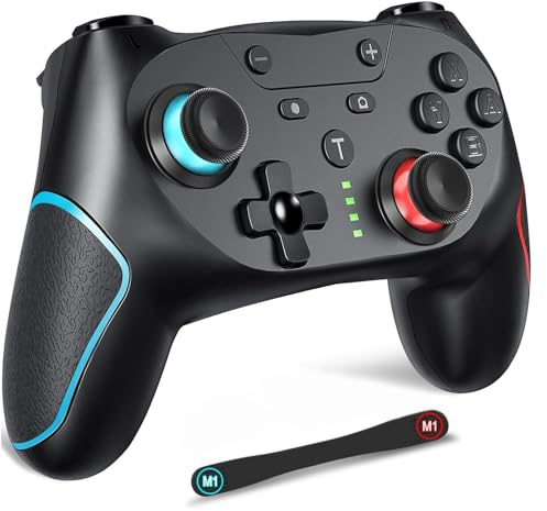 Lunriwis Controller per Switch,600mAh per 10-12 Ore Di Gioco Continuo, Con Pulsanti M1 e M2 Sul Retro Versione Aggiornata Con Turbo, Dual Shock, Giroscopio a 6 assi e Funzione Screenshot