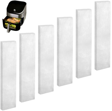 6 Pack Air Fryer Filter Compatible with Instant/Vortex Plus 6 Quart Air Fryer, Replacement Accessories Compatible with Instant 6 Qt for Odor Erase and Absorbing Grease(16cm*5cm*1cm/6.30*1.97*0.40in)