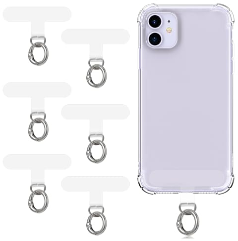 6 Stück Handy Anhänger Handykette Halterung Lanyard Adapter Pads Handy Band Handyband Handyschlaufe Universal Handykette Handy Schlüsselband Ersatz Aufnäher Mit Metallring Für Die Meisten Smartphones
