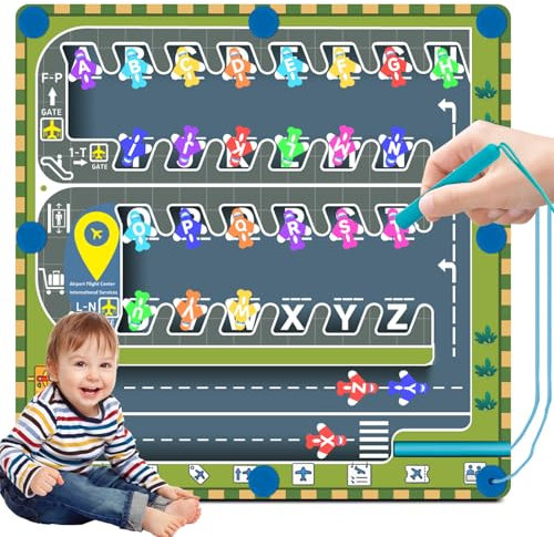 RunHero Montessori Spielzeug ab 1 Jahre Holz Magnetspiel Alphabet-Labyrinth Lernspiele Motorikspielzeug Puzzle Board Sortierspiel Kinderspielzeug Geschenk für ab 2 3 4 5 6 7 Jahre Kinder Mädchen Junge