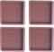 Buaak 4 Pcs 2.5 Inch Furniture Cups for Carpet, Square Table Leg Floor Protectors, Furniture Coasters for Carpet, Non-Slip Rubber Feet for Furniture, for Furniture Legs Bed Sofa Chair Table (Brown)