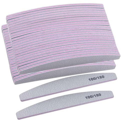 MIDERDO 50Pack Professionelle Nagelfeilen 100/180 - Doppelseitige Nagelfeilen für Gelnägel und Naturnägel, waschbar & wiederverwendbar Profi Nagelfeilen Set für Nagelstudios & DIY Nail Art Zuhause