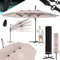 KESSER® Sonnenschirm Doppelsonnenschirm mit LED 4,6m x 2,7m | Ampelschirm Abdeckung| Kurbelschirm Aluminium wasserabweisend Neigbar Kippbar 360° Drehbar Taupe