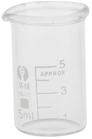 Pleayietoopiatiey Niedrige Form Glas Messbecher Chemielabor Glaswaren 5 ml