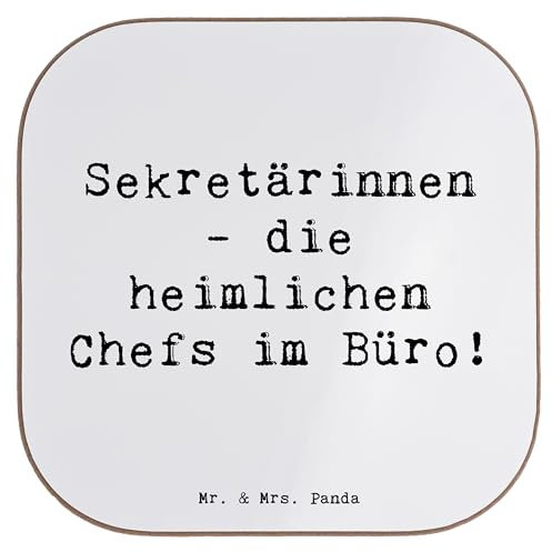 Mr. & Mrs. Panda Flaschenuntersetzer Spruch Sekretärin Chefin - Geschenk, Berufe, Arbeitsatmosphäre, Untersetzer Holz, Ansprechpartner,