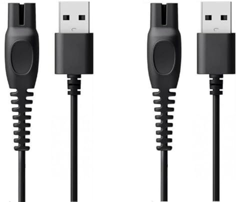 JZK 2X 5V 1A Elektrischer Rasierer USB Ladekabel, Ersatz Netzkabel für Bartschneider Ladegerät, Rasierer Adapter Kabel Zubehör für Philips Norelco Rasierer One Blade QP2724 QP2720 QP2734