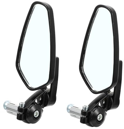 OUNONA 1 Paar Rückspiegel Lenkerendenspiegel Fahrrad Bar Spiegel Autospiegel Lenkerspiegel Für Motorräder Nummernschild Schrauben Bremskabeleinsteller Black Aluminiumlegierung