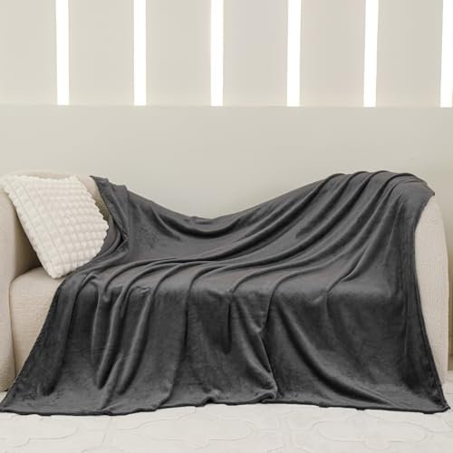 Gezu Kuscheldecke Flanelldecke Plüsch 180x200cm Grau Weiche Samt Decke Kuschelig Warme Fleecedecke Couchdecke Bettüberwurf Tagesdecke Leichte Kuscheldecke für Couch Bett Sofa Schlafzimmer Büro