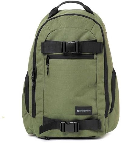 Hydroponic BG Takoma Army Green Zaino con fettuccia Porta Skate, Adulti Unisex, Verde Kaki, Grande