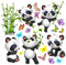 MOBUTOFU 1 Satz Panda-Wandtattoos wandsticker tapetenablöser pandas Baum Aufkleber Wanddekoration Cartoon-Tier-Wandaufkleber Panda-Wandaufkleber selbstklebende Wandtattoos mit Tiermotiven