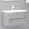IKAYAA Mobile Bagno Sospeso con Lavabo Integrato - Grigio Cemento - 80 x 38.5 x 45 cm - Per Bagno