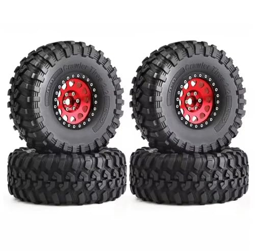 Für Axial Für SCX10 Für Wraith Für RR10 Für Capra Für Traxxas Für TRX4 Für YK4082 Für YK4083 1/10 RC Crawler Auto 2,2 Rad Felge Reifen Set RC Buggy Reifen(Red)